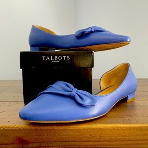 Talbots Twilight Blue Edison Pleated Flat